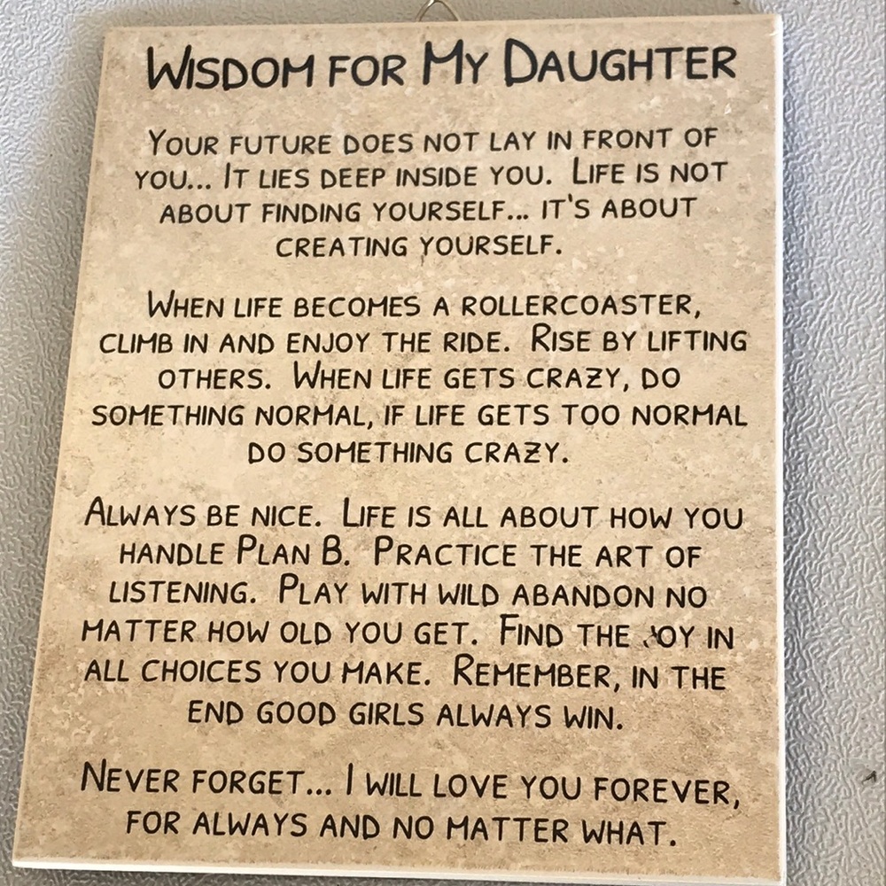 Daughter ceramic plaque